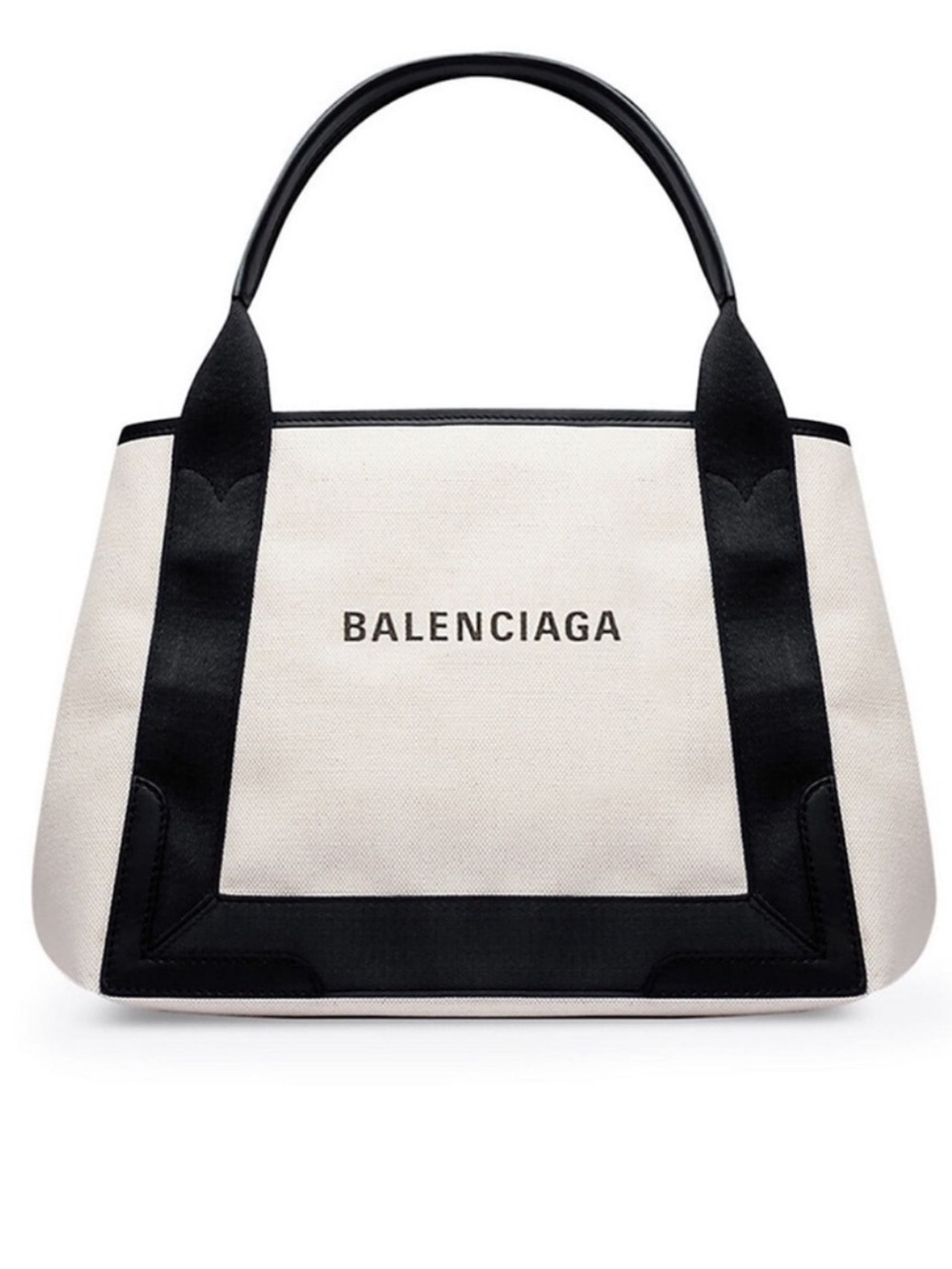 Balenciaga Cabas Tote in Beige/Black with Pouch